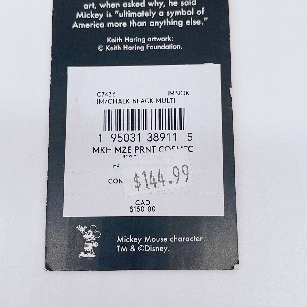 Coach Disney Mickey Mouse X Keith Haring Small Boxy Cosmetic Case C7436 NWT - Picture 8 of 10